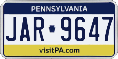 PA license plate JAR9647