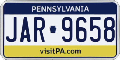 PA license plate JAR9658