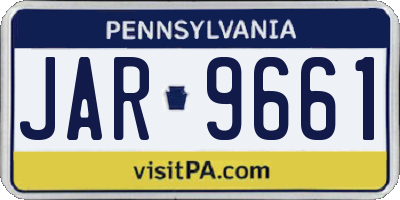 PA license plate JAR9661