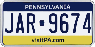 PA license plate JAR9674