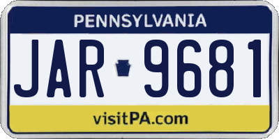 PA license plate JAR9681