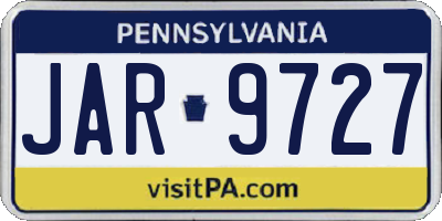 PA license plate JAR9727