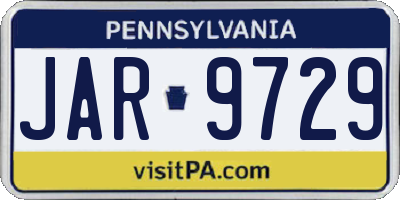 PA license plate JAR9729
