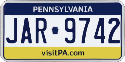 PA license plate JAR9742