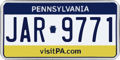 PA license plate JAR9771