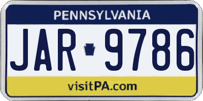 PA license plate JAR9786