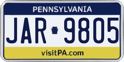 PA license plate JAR9805