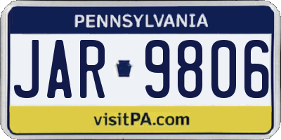 PA license plate JAR9806