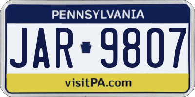 PA license plate JAR9807