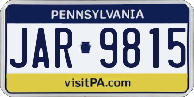 PA license plate JAR9815