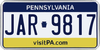 PA license plate JAR9817