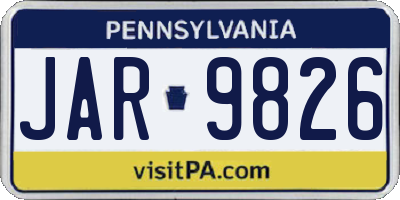 PA license plate JAR9826
