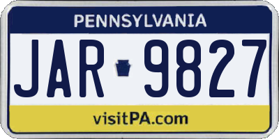 PA license plate JAR9827