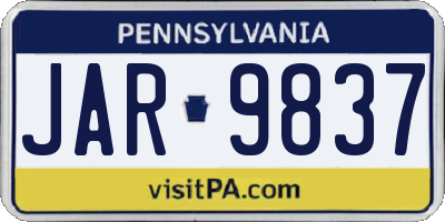 PA license plate JAR9837