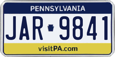 PA license plate JAR9841