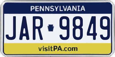 PA license plate JAR9849