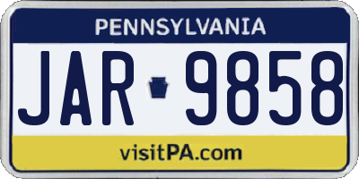 PA license plate JAR9858