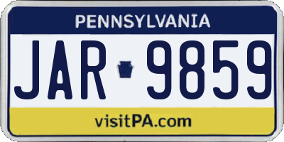 PA license plate JAR9859