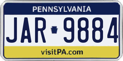 PA license plate JAR9884