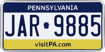 PA license plate JAR9885