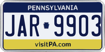 PA license plate JAR9903