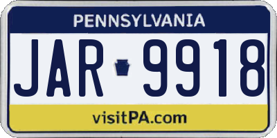 PA license plate JAR9918
