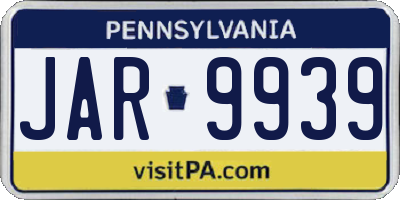 PA license plate JAR9939