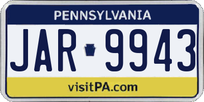 PA license plate JAR9943