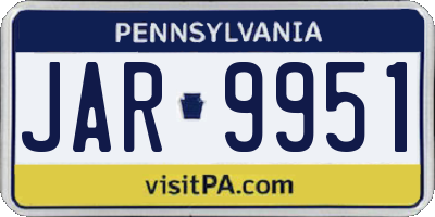 PA license plate JAR9951
