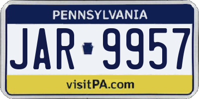 PA license plate JAR9957