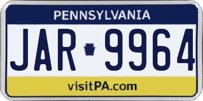 PA license plate JAR9964