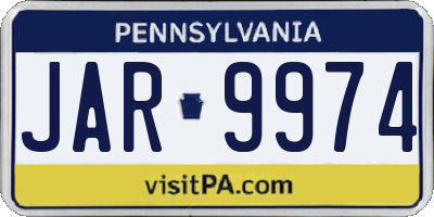 PA license plate JAR9974