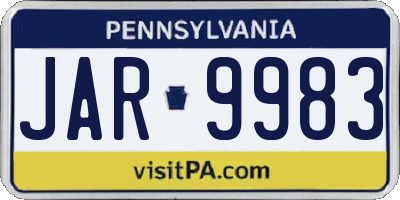 PA license plate JAR9983