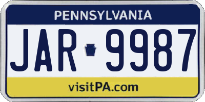 PA license plate JAR9987