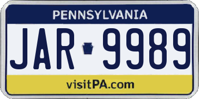PA license plate JAR9989