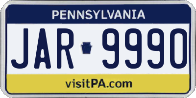 PA license plate JAR9990