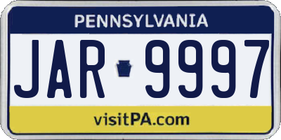 PA license plate JAR9997