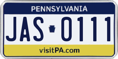 PA license plate JAS0111