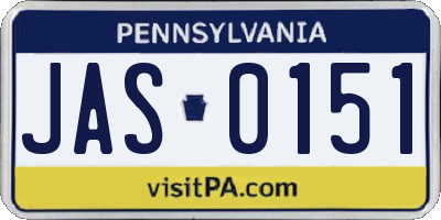 PA license plate JAS0151