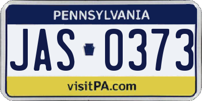 PA license plate JAS0373