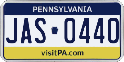 PA license plate JAS0440