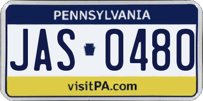 PA license plate JAS0480