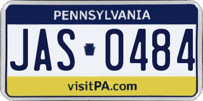 PA license plate JAS0484