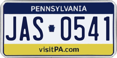 PA license plate JAS0541