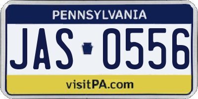 PA license plate JAS0556