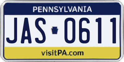 PA license plate JAS0611