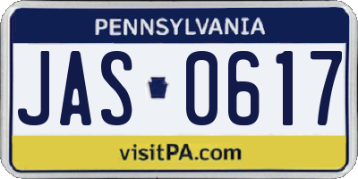 PA license plate JAS0617