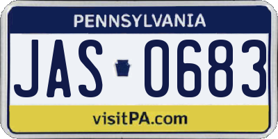 PA license plate JAS0683