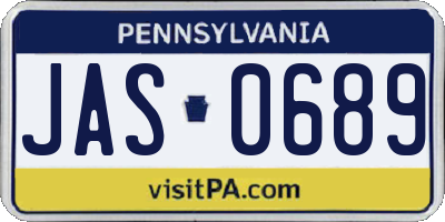 PA license plate JAS0689