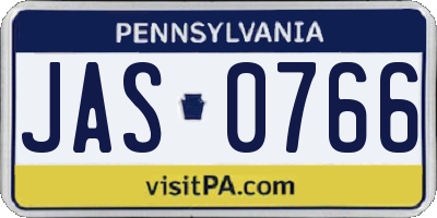 PA license plate JAS0766